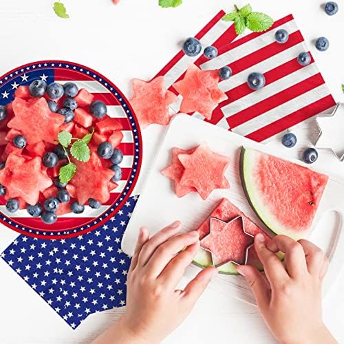 Gatherfun American Flag Patriotic Party Supplies Disposable Napkins and Paper Plates for Veterans Day Election Day 4th of July Independence Day Decorations, Serve 50 - Image 5