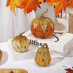 Briful Fall Corn Pumpkin Set 3PCS Resin Pumpkins Harvest Decorative Faux Corn Pumpkins for Home Thanksgiving Table Centerpiece Tray Display Indoor & Outdoor Autumn Decor - Image 4