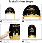 6.6FT Arch Backdrop Cover Black Gold Eid Ramadan Mubarak Photography Holiday Welcome Crescent Wedding Arch Cover Spandex Fitted Stretchy Backdrop Stand Covers for Birthday Party Wedding Decoration - Image 7