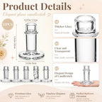 Mumufy 12 Pcs Glass Crystal Taper Candle Holders, 4 Inch Clear Glass Candlestick Holder Fit 0.8 Inch Candles, Crystal Decorative Candle Stand Centerpiece for Wedding, Dining Room, Party(Assorted) - Image 2