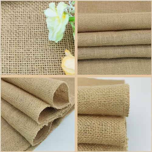 6 Pack 14 x 108 Inch Natural Burlap Table Runners,Rustic Jute Table Runner and Placemats Bulk for Western Wedding Table Decorations,Farmhouse Style Party,Holiday,Kitchen Coffee Table Decor Cover - Image 5