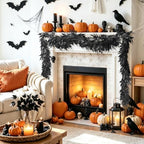 RECUTMS Black Artificial Plants Bamboo Garland Halloween Hanging Vine Decor - Image 6