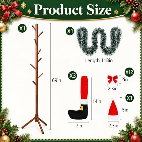 Christmas Wooden Stocking Holder Stand, Freestanding Stocking Rack Kit - Image 2