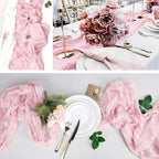 16 Pack Light Pink Cheesecloth Table Runner 20 x 120 inch Gauze Table Runners 10 FT Long,Semi Sheer Boho Cheese Cloth Fabric Table Runner Bulk for Wedding,Party,Baby Shower,Bridal Shower Decoration - Image 5