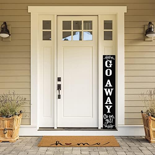 Unwelcome Sign,Go Away Go On Git Vertical Sign for Front Porch,8"*48" Tall Front Porch Decor, Unwelcome Porch Sign Welcome Signs Farmhouse Porch Decor Large Unwelcome Wood Sign - Image 2