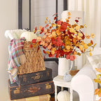 Agusbagli 12 Pcs Artificial Eucalyptus Leaves 28'' Tall Fall Flowers Leaf Greenery Stems Autumn Decorations for Home Wedding Centerpieces Thanksgiving Floral Arrangements - Image 2