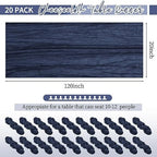 20 Pack Navy Blue Table Runners 10Ft Cheesecloth Table Runner Boho Gauze Cheese Cloth Table Runner Romantic Long Sheer Fabric Table Runners for Wedding Party Bridal Shower - Image 2