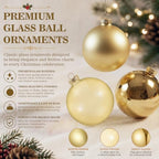 Seenelling 12 Pcs Christmas Glass Ball Ornaments 3.15 Inch, Champagne - Image 3