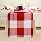 Solino Home 100% Pure Linen Table Runner Merry, Very Merry Plaid 14 x 72 in by SolinoHome