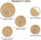 Laquedecraft Baskets Wall Decor Set of 3, Natural Handwoven Wicker - Image 3