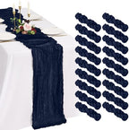 18 Pack Cheesecloth Table Runner 10FT Navy Blue Table Runner Boho Gauze Cheese Cloth Table Runners Long Rustic Sheer Table Decorations for Wedding Party Baby Bridal Shower Birthday Holiday Home by Showgeous