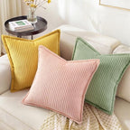 decorUhome Fall Corduroy Sage Green Throw Pillow Covers 26x26 Set of 2 - Image 5