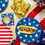 American Flag Patriotic Party Supplies Disposable dinner paper plates dessert paper plates Napkins and Cocktail napkins for Veterans Day Election Day 4th of July Independence Day Decorations, Serve 50 - Image 4