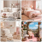 Faux Fur Decorative Throw Pillow Covers 20x20 Set of 2, Beige - Image 3