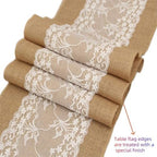 Burlap and lace Table Runner Farmhouse Tabler Runner lace (4) - Image 2