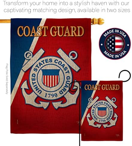 Coast Guard Burlap Garden Flag - Set Wall Hanger Armed Forces USCG Semper Paratus United State American Military Veteran Retire Official - House Banner Small Yard Gift Double-Sided 13 X 18.5, - Image 4