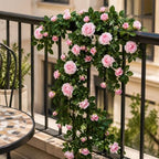 71in Artificial Rose Vine Silk Flower Garland Wedding Garden Decor(Purple) - Image 5
