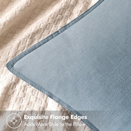 MIULEE Decorative Linen Pillow Covers 20x20 Inch Blue Grey - Image 4