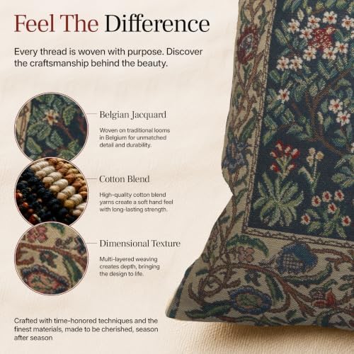 William Morris The Tree of Life II Tapestry Throw Pillow Cover 16 x 16 in - Image 5