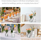 Glass Bud Vases Set of 32 - Assorted Small Mini Glass Vases for Flowers, Crystal Vintage Vase Set, Bulk Centerpieces for Table Décor, Wedding, Home and Events (Clear, 32 Pcs) - Image 2