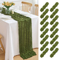 16 Pack Olive Green Cheesecloth Table Runner 21.5 x 120 Inches Boho Gauze Table Runners 10FT Long Cheese Cloth Table Runner for Bridal Shower Baby Shower Birthday Party Wedding Decor by Unknown