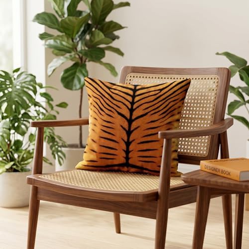 TOMWISH Tiger Stripe Texture Print Throw Pillow Covers 24x24 in Set of 2 - Image 3