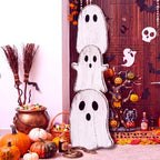 Vercraft Halloween Front Porch Decor Outdoor Wood Stacked Ghost Porch Sign by Vercraft