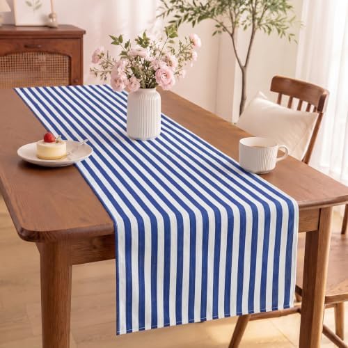 6 Pcs Navy Blue and White Stripe Table Runner, 13 x 72 Inch - Image 4