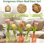 42 Pcs Vases Bulk Colored Glass Bud Vases Set, Assorted Vintage Bud Vases - Image 3