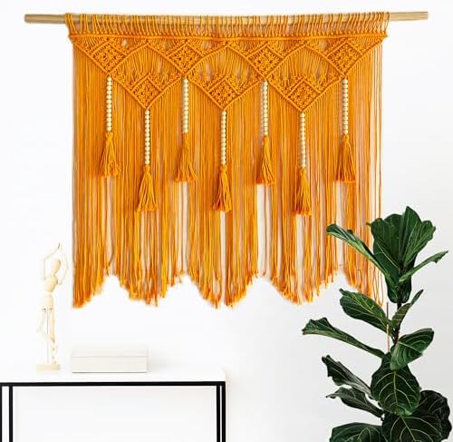 Youngeast Macrame Wall Hanging and Headboard for Bedroom - Boho Wall Decor and Art Tapestry with Tassels - Woven Wall Backdrop 31'X39' by Unknown