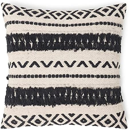 · REDEARTH · Textured Handwoven Throw Pillow Cases Geometric Craft Black - Image 3