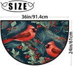 Half Round Door Mat Absorbent Door Mats Indoor, Cardinal Birds Leaf Welcome Mats Outdoor Doormats for Outdoor, Entrance, Home, Entryway Rug Non-Slip 24" x 36" - Image 2