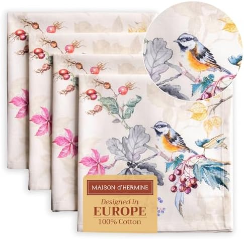 Maison d' Hermine Cloth Napkins Set of 4 Reusable 100% Cotton (20" x 20") by MaisondHermine