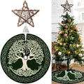 2 Pcs Yule Christmas Tree Topper and 36'' Tree Skirt Set Rustic Star Treetop Pagan Winter Solstice Ornament Rattan Christmas Decor for Yuletide Xmas Decorations by Vertintong