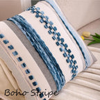 Boho Throw Pillow Covers 18x18 inch Set of 2 Sky Blue Coastal Decor - Image 5