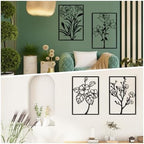 Metal Flower Wall Decor Art Living Room, Black Floral Wall Art Home Decor - Image 5
