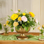 Retro Gold Vases for Centerpieces Set of 8 Brass Metal Vases for Flowers Decorative Pedestal Bowl for Table Centerpieces Floral Arrangments on Housewarming Wedding Party - Image 2