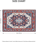 Boho Placemats Set of 6 Traditional Oriental Table Mats Abstract Place Mats Decor Imitation Linen Heat Resistant Blue Red Florals Tablecloth for Dining Decorations Kitchen Party Restaurants 12''x18'' - Image 6
