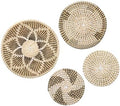 uxcell 4pcs Bohemian Wall Basket Decor Set Hanging Woven Wall Basket by uxcell