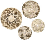 uxcell 4pcs Bohemian Wall Basket Decor Set Hanging Woven Wall Basket by uxcell