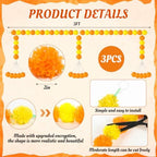 Giegxin 3 Pcs Marigold Garland for Diwali Decoration 4.92 feet Long Strand Artificial Marigold Flowers for Diwali Pooja Indian Home Wedding Dia De Los Muertos Day of The Dead (Orange Yellow) - Image 2