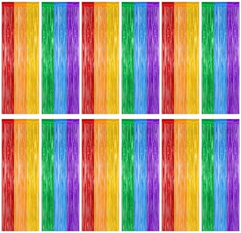ZATAYE 12 Pack Rainbow Kindergarten Foil Curtain Streamer Decorations by ZATAYE