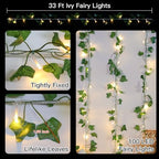 suddus 33FT 100 LED Ivy Vine with Fairy Lights Plug in Clear Wire - Image 4