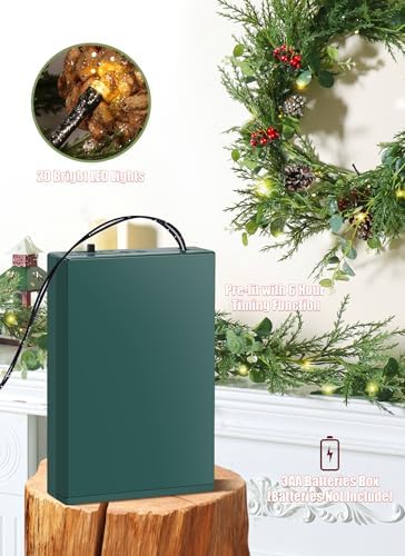 Christmas Garland with Lights, 6 Feet Prelit Garland, Battery Operated - Image 4