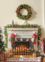 Christmas Garland with Lights, 9Ft Prelit Garland, 8 Light Modes & Timer - Image 6
