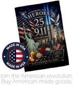 25th 9/11 Honoring the Heroes in Memory Flag Wood Dowel Kit Wall Decor Home Tapestry Poster Patriot Day Decor Memorial Gifts Memorabilia Home Decorations September 11 Garden Remembrance Tribute - Image 5