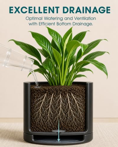 vancasso Ceramic Plant Pots, 3 Piece Planters for Indoor Plants, Black - Image 3