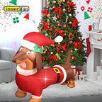 5 Feet Long Christmas Inflatable Dachshund Dog Yard Decoration Giant Build-in Lighted Inflatable Christmas Dog Pets Garden Lawn Yard Decor with Built in Fan and Anchor Ropes - Image 5