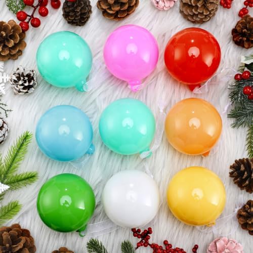 FoldTier 9pcs 3" Colorful Glass Ball Christmas Tree Ornament, Multicolor - Image 7