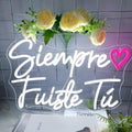 Siempre Fusite Tú LED Neon Sign Transparent Acrylic Light Decor for Wedding Birthday Party Wall Home Bedroom Room Art Decoration with USB Light Modulator 5V by Unknown